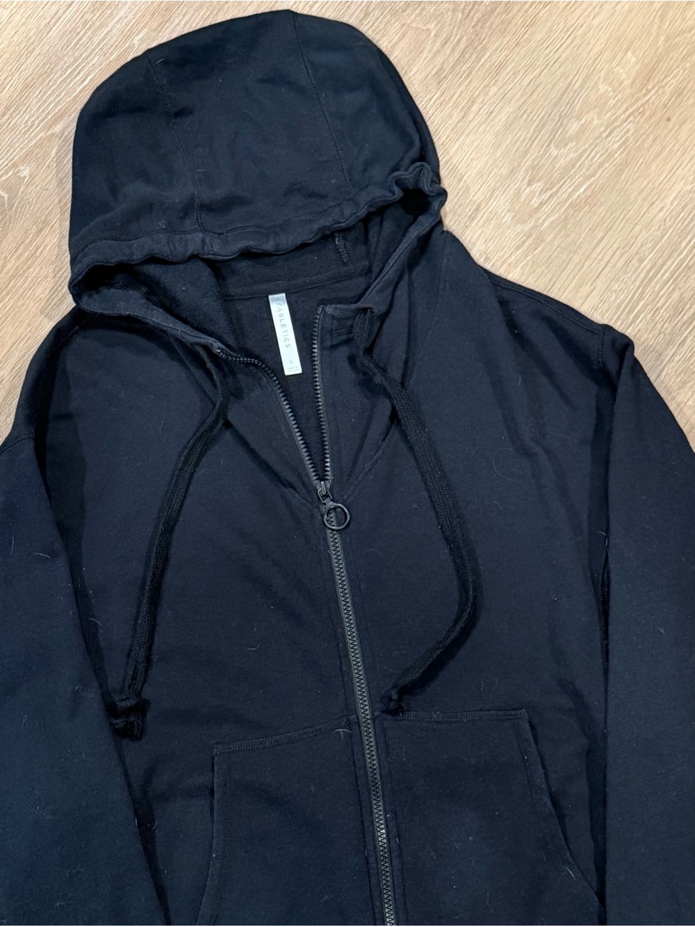 Fabletics women’s Black Full-Zip Hooded sweatshirt oversized runs big